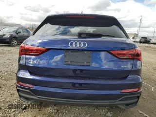 2023 Audi Q3 S line Premium Plus with VIN WA1EECF33P1037116, listed as a Copart auction lot 47653765 with 5,702 mi miles and Salvage title. Bid and sale history available at DreamBid. Image 6.