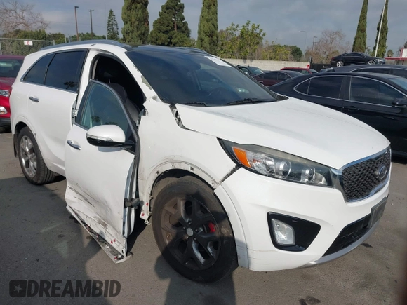 2016 Kia Sorento SX with VIN 5XYPK4A52GG071148, listed as a IAAI auction lot 41543872 with 115,105 mi miles. Bid and sale history available at carsss.com. Image 1.
