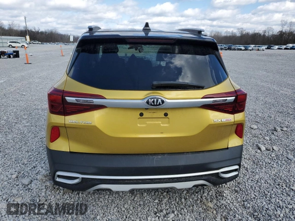 2021 Kia Seltos SX with VIN KNDETCA26M7060649, listed as a Copart auction lot 50379035 with 147,872 mi miles and Salvage Title. Bid and sale history available at carsss.com. Image 6.