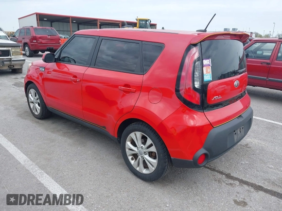 2015 Kia Soul + with VIN KNDJP3A50F7782165, listed as a IAAI auction lot 42035709 with 168,956 mi miles. Bid and sale history available at carsss.com. Image 3.