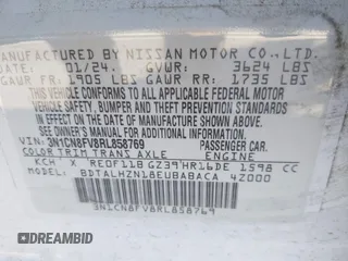 2024 Nissan Versa SR z VIN 3N1CN8FV8RL858769, wystawiony jako IAAI lot #41373294 z przebiegiem 14 128 mil mil oraz . Historia ofert i sprzedaży dostępna na DreamBid. Obrazek 9.