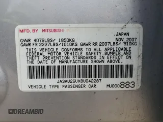 2008 Mitsubishi Lancer DE with VIN JA3AU26UX8U042287, listed as a Copart auction lot 51578105 with 130,364 mi miles and Salvage Title. Bid and sale history available at carsss.com. Image 13.