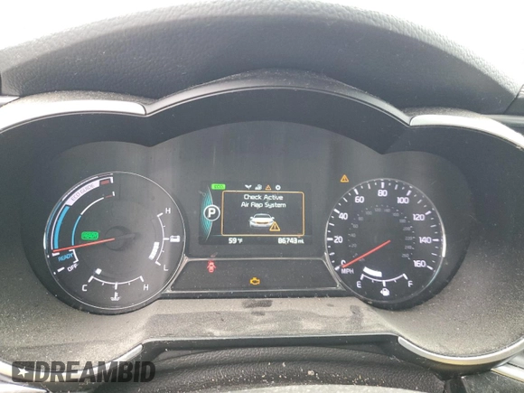 2014 Kia Optima Hybrid EX with VIN KNAGN4AD0E5063891, listed as a Copart auction lot 74816874 with 86,743 mi miles and Salvage Title. Bid and sale history available at carsss.com. Image 9.