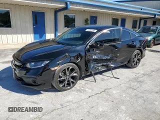 2019 Honda Civic Sedan Sport with VIN 2HGFC2F80KH605890, listed as a Copart auction lot 48865145 with 37,424 mi miles and Salvage Title. Bid and sale history available at carsss.com. Image 1.