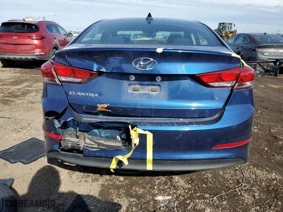 2017 Hyundai Elantra SE with VIN 5NPD84LF0HH185537, listed as a Copart auction lot 44783935 with 91,599 mi miles and Salvage Title. Bid and sale history available at carsss.com. Image 6.