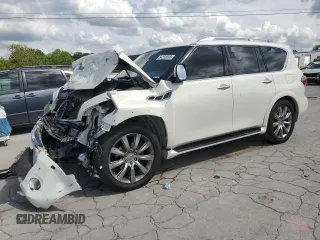 2012 Infiniti QX56 7-passenger with VIN JN8AZ2NE8C9023704, listed as a Copart auction lot 54333055 with 167,378 mi miles and Salvage title. Bid and sale history available at DreamBid. Image 1.