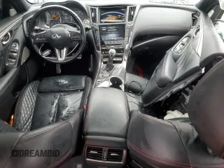 2020 Infiniti Q50 Red Sport 400 with VIN JN1FV7APXLM630723, listed as a Copart auction lot 86551714 with 45,596 mi miles and Salvage Title. Bid and sale history available at carsss.com. Image 8.