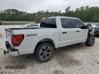 2024 Ford F-150 STX with VIN 1FTEW2LP6RKE60841, listed as a Copart auction lot 50637775 with 21,134 mi miles and Salvage Title. Bid and sale history available at carsss.com. Image 3.