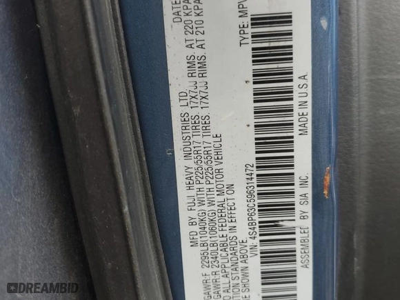 2009 Subaru Outback (Natl) XT Ltd with VIN 4S4BP63C596314472, listed as a Copart auction lot 82874214 with 106,469 mi miles and Salvage Title. Bid and sale history available at carsss.com. Image 13.