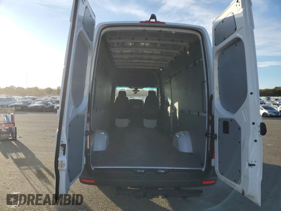 2025 Mercedes-Benz Sprinter Cargo with VIN W1Y4NCHY6SP753794, listed as a Copart auction lot 87057804 with 610 mi miles and Salvage Title. Bid and sale history available at carsss.com. Image 10.
