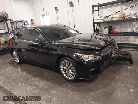 2021 Infiniti Q50 Luxe with VIN JN1EV7BR0MM755324, listed as a IAAI auction lot 42126177 with 33,000 mi miles and . Bid and sale history available at DreamBid. Image 1.