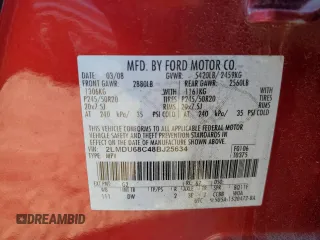 2008 Lincoln MKX with VIN 2LMDU68C48BJ25634, listed as a Copart auction lot 46236605 with 128,766 mi miles and Salvage Title. Bid and sale history available at carsss.com. Image 15.