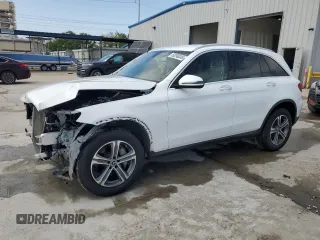 2018 Mercedes-Benz GLC with VIN WDC0G4JB1JV076411, listed as a Copart auction lot 50298345 with 100,499 mi miles and Salvage Title. Bid and sale history available at carsss.com. Image 1.