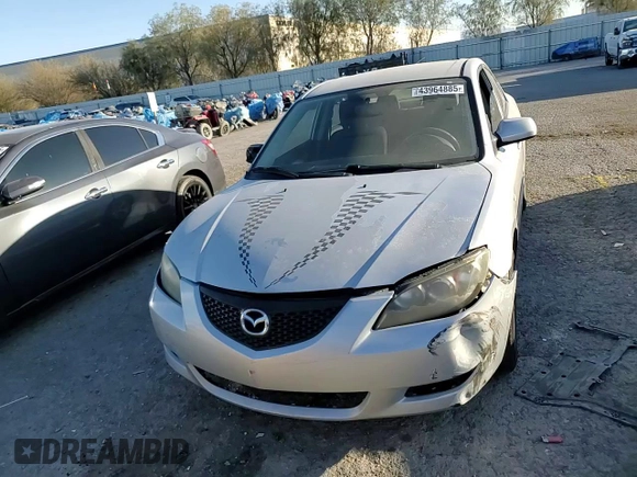 2004 Mazda 3 i with VIN JM1BK12F141168532, listed as a Copart auction lot 43964885 with 266,411 mi miles and Salvage Title. Bid and sale history available at DreamBid. Image 10.