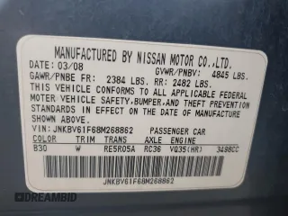 2008 Infiniti G35 Sedan x with VIN JNKBV61F68M268862, listed as a Copart auction lot 80393994 with 226,917 mi miles and Salvage Title. Bid and sale history available at carsss.com. Image 12.
