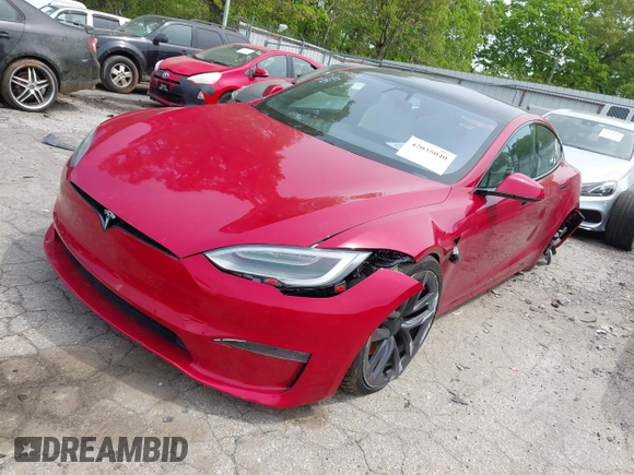 2022 Tesla Model S with VIN 5YJSA1E58NF470737, listed as a IAAI auction lot 42035040 with 15,224 mi miles and . Bid and sale history available at DreamBid. Image 21.
