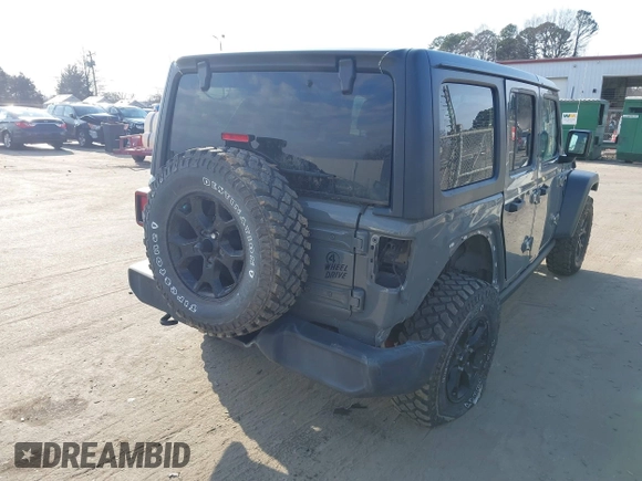 2022 Jeep Wrangler Unlimited Sport with VIN 1C4HJXDN7NW156538, listed as a IAAI auction lot 41526074 with 27,082 mi miles and . Bid and sale history available at DreamBid. Image 4.