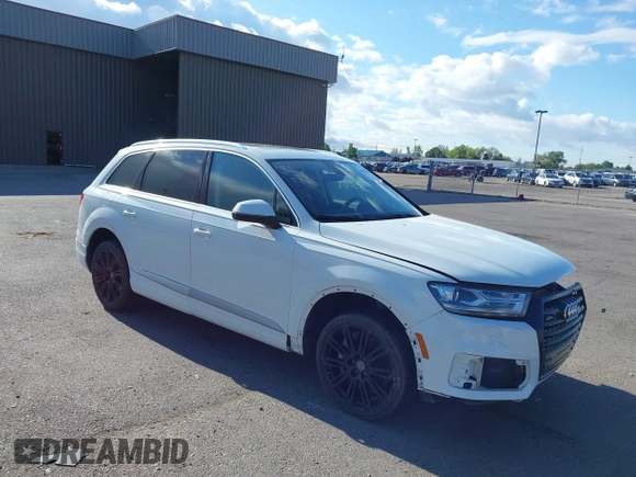 2017 Audi Q7 Premium with VIN WA1AAAF76HD019257, listed as a IAAI auction lot 42292549 with 55,067 mi miles and . Bid and sale history available at DreamBid. Image 1.