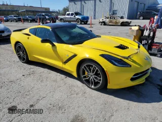 2016 Chevrolet Corvette Z51 3LT with VIN 1G1YL2D7XG5106944, listed as a Copart auction lot 46758305 with 24,802 mi miles and Salvage title. Bid and sale history available at DreamBid. Image 4.