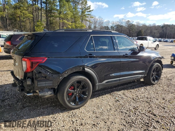 2023 Ford Explorer ST with VIN 1FM5K8GC6PGC39659, listed as a Copart auction lot 46450355 with 28,402 mi miles and Salvage Title. Bid and sale history available at carsss.com. Image 3.