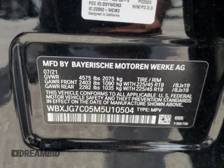 2021 BMW X1 sDrive28i z VIN WBXJG7C05M5U10504, wystawiony jako Copart lot #58708935 z przebiegiem 25 180 mil mil oraz Nie do naprawy • Non repairable. Historia ofert i sprzedaży dostępna na DreamBid. Obrazek 13.