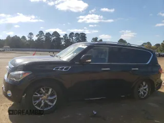 2012 Infiniti QX56 7-passenger with VIN JN8AZ2NF6C9518069, listed as a Copart auction lot 77857344 with 159,575 mi miles and Salvage Title. Bid and sale history available at carsss.com. Image 1.