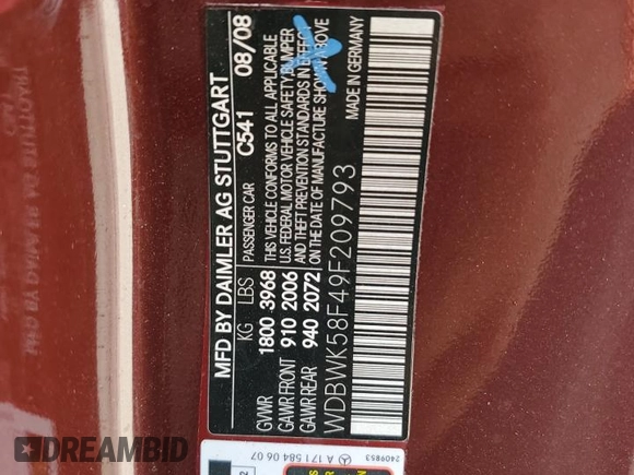 2009 Mercedes-Benz SLK 350 z VIN WDBWK58F49F209793, wystawiony jako Copart lot #58807035 z przebiegiem 58 005 mil mil oraz Szkoda całkowita • Salvage title. Historia ofert i sprzedaży dostępna na DreamBid. Obrazek 13.