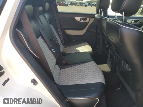 2017 Infiniti QX70 with VIN JN8CS1MW3HM411378, listed as a Copart auction lot 50746075 with 36,738 mi miles and Salvage title. Bid and sale history available at DreamBid. Image 12.