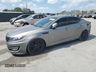 2013 Kia Optima SX with VIN 5XXGR4A62DG169116, listed as a Copart auction lot 55027205 with 161,570 mi miles and Salvage title. Bid and sale history available at DreamBid. Image 1.