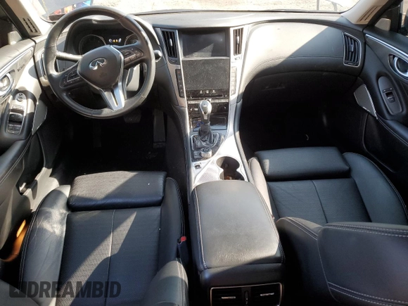 2019 Infiniti Q50 3.0t LUXE with VIN JN1EV7ARXKM590557, listed as a Copart auction lot 41850245 with 57,596 mi miles and Salvage Title. Bid and sale history available at carsss.com. Image 8.