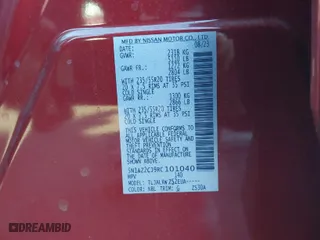 2024 Nissan Murano SL with VIN 5N1AZ2CJ9RC101040, listed as a IAAI auction lot 41228553 with 26,969 mi miles. Bid and sale history available at carsss.com. Image 9.