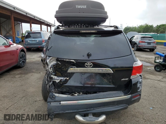 2013 Toyota Highlander Limited with VIN 5TDDK3EH6DS219401, listed as a Copart auction lot 62085705 with 282,264 mi miles and Salvage title. Bid and sale history available at DreamBid. Image 6.