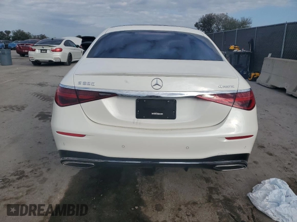 2023 Mercedes-Benz S-Class S 580 with VIN W1K6G7GB8PA201712, listed as a Copart auction lot 88288945 with 0 mi miles and Salvage Title. Bid and sale history available at carsss.com. Image 6.