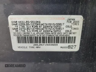 2005 Mitsubishi Outlander z VIN JA4LZ81F15U039209, wystawiony jako Copart lot #47110825 z przebiegiem 84 505 mil mil oraz Czysty tytuł • Clean title. Historia ofert i sprzedaży dostępna na DreamBid. Obrazek 13.