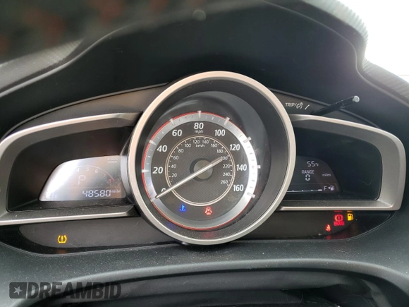 2014 Mazda 3 i Grand Touring with VIN JM1BM1M77E1157505, listed as a Copart auction lot 47660155 with 48,580 mi miles and Salvage Title. Bid and sale history available at DreamBid. Image 9.