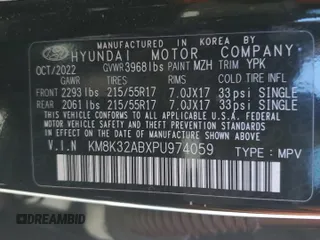 2023 Hyundai Kona SEL with VIN KM8K32ABXPU974059, listed as a Copart auction lot 46161695 with 29,762 mi miles and Salvage Title. Bid and sale history available at DreamBid. Image 14.