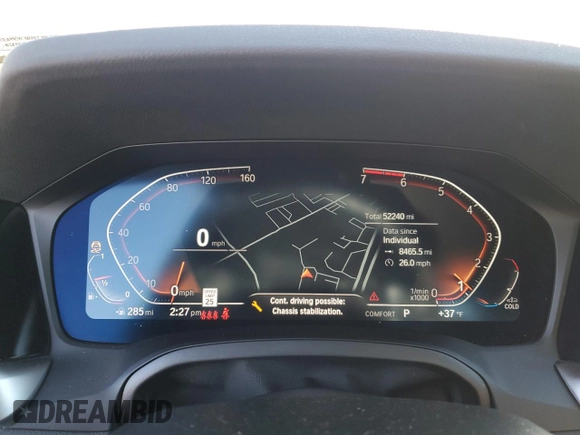 2021 BMW 3 Series 330i xDrive with VIN 3MW5R7J06M8B85005, listed as a Copart auction lot 45210325 with 52,240 mi miles and Salvage title. Bid and sale history available at DreamBid. Image 9.