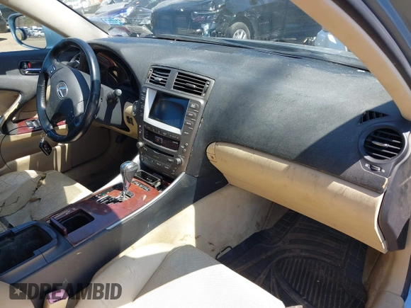 2007 Lexus IS with VIN JTHBK262775050123, listed as a IAAI auction lot 42071853 with 169,479 mi miles. Bid and sale history available at carsss.com. Image 5.