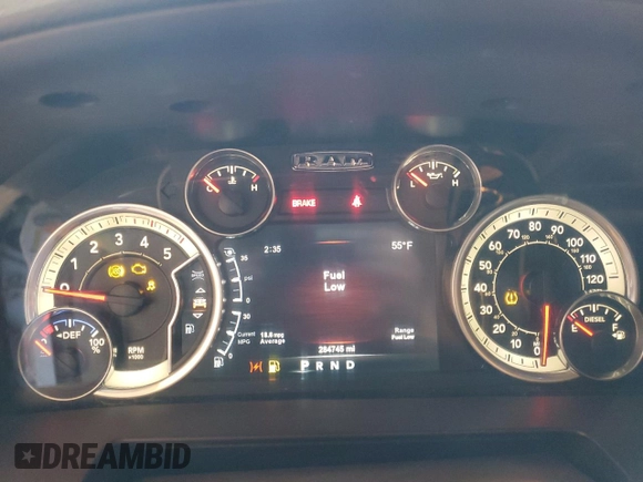 2015 Ram 2500 Laramie with VIN 3C6UR5NL6FG552735, listed as a Copart auction lot 41956485 with 284,745 mi miles and Salvage title. Bid and sale history available at DreamBid. Image 9.
