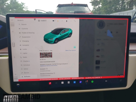 2021 Tesla Model S Plaid z VIN 5YJSA1E62MF452838, wystawiony jako IAAI lot #42726183 z przebiegiem 21 725 mil mil oraz . Historia ofert i sprzedaży dostępna na DreamBid. Obrazek 18.