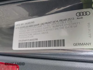 2020 Audi A4 Premium Plus z VIN WAUENAF47LN003795, wystawiony jako IAAI lot #41191479 z przebiegiem 105 196 mil mil oraz . Historia ofert i sprzedaży dostępna na DreamBid. Obrazek 9.