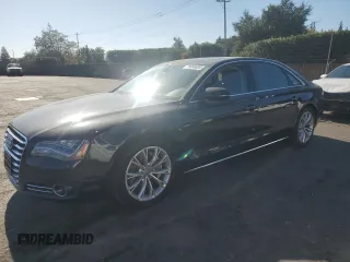 2014 Audi A8 3.0L TDI with VIN WAURMAFD4EN000733, listed as a Copart auction lot 79950684 with 196,185 mi miles and Salvage title. Bid and sale history available at DreamBid. Image 1.