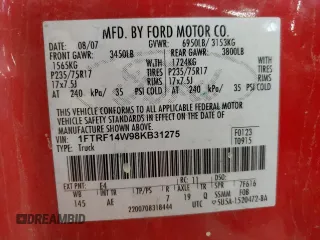 2008 Ford F-150 XL z VIN 1FTRF14W98KB31275, wystawiony jako Copart lot #65030705 z przebiegiem 170 706 mil mil oraz Czysty tytuł • Clean title. Historia ofert i sprzedaży dostępna na DreamBid. Obrazek 12.