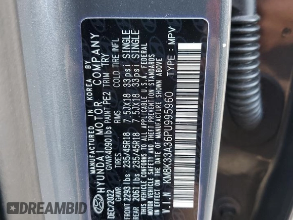 2023 Hyundai Kona N Line with VIN KM8K33A36PU995960, listed as a Copart auction lot 85613134 with 13,993 mi miles and Salvage Title. Bid and sale history available at carsss.com. Image 14.