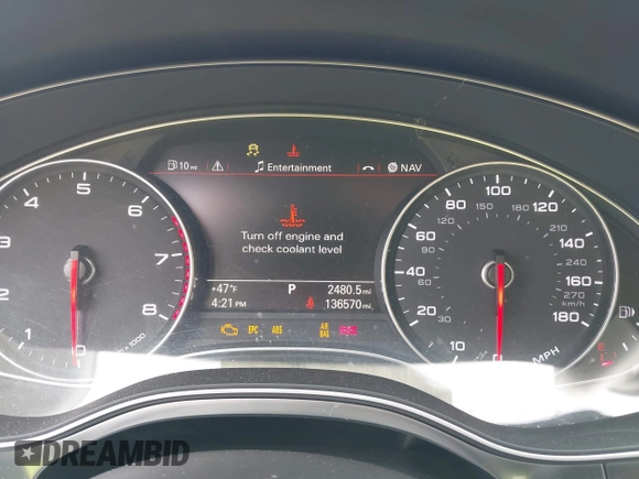 2013 Audi A6 Premium Plus z VIN WAUGGAFC3DN081065, wystawiony jako IAAI lot #41931342 z przebiegiem 136 570 mil mil oraz . Historia ofert i sprzedaży dostępna na DreamBid. Obrazek 7.