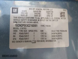 2012 Chevrolet Silverado 1500 Work Truck with VIN 1GCNCPEX3CZ192901, listed as a IAAI auction lot 41665281 with 68,133 mi miles. Bid and sale history available at carsss.com. Image 9.