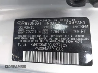 2016 Hyundai Veloster z VIN KMHTC6AD2GU277109, wystawiony jako IAAI lot #42312969 z przebiegiem 132 899 mil mil oraz . Historia ofert i sprzedaży dostępna na DreamBid. Obrazek 9.