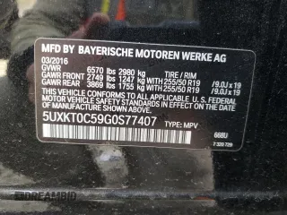 2016 BMW X5 xDrive40e z VIN 5UXKT0C59G0S77407, wystawiony jako Copart lot #50094255 z przebiegiem 93 264 mil mil oraz Szkoda całkowita • Salvage title. Historia ofert i sprzedaży dostępna na DreamBid. Obrazek 15.