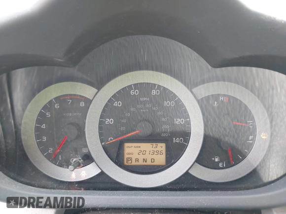 2007 Toyota RAV4 with VIN JTMBD35V075109123, listed as a IAAI auction lot 42107927 with 201,396 mi miles. Bid and sale history available at carsss.com. Image 7.