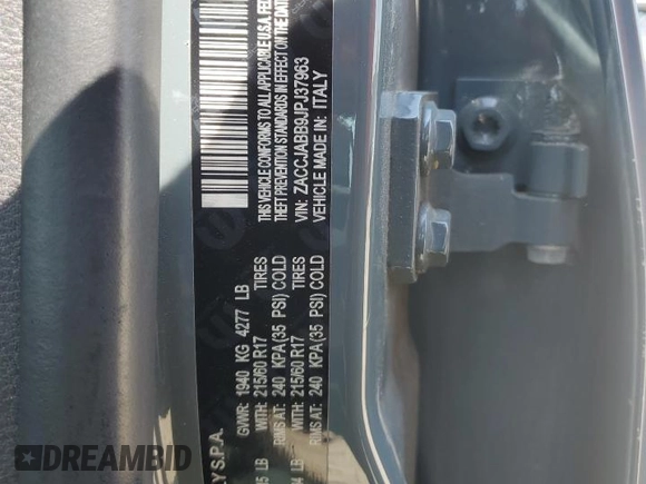 2018 Jeep Renegade Latitude with VIN ZACCJABB9JPJ37963, listed as a Copart auction lot 57336675 with 212,668 mi miles and Clean title. Bid and sale history available at DreamBid. Image 13.